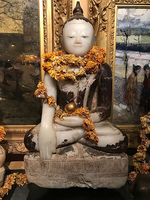 Buddha at peace sitting in mindfulness