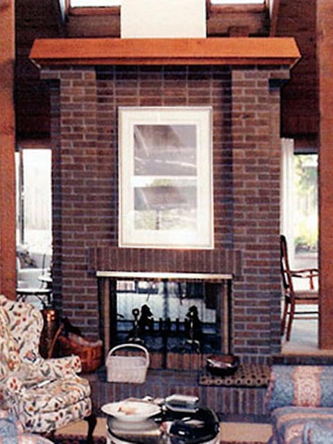 The original fireplace blocked easy access to the library and dining room