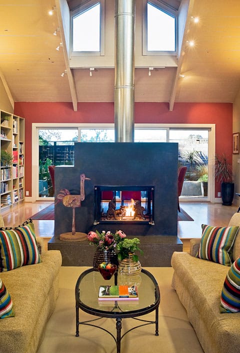 The design of the new fireplace changed the entire feeling of the home