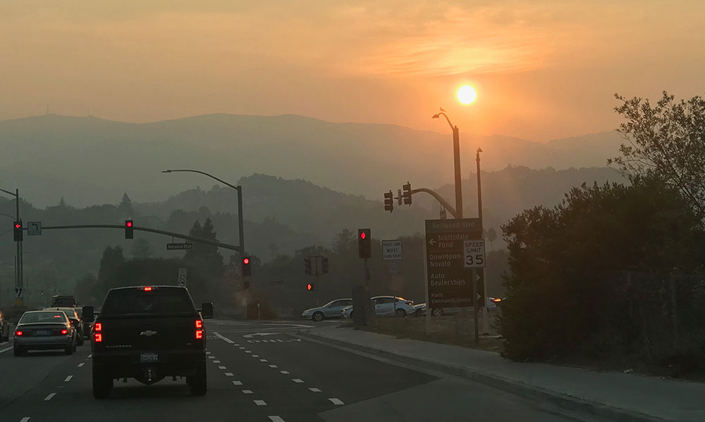 Even 150 miles away in Marin County, air quality has become dangerous.