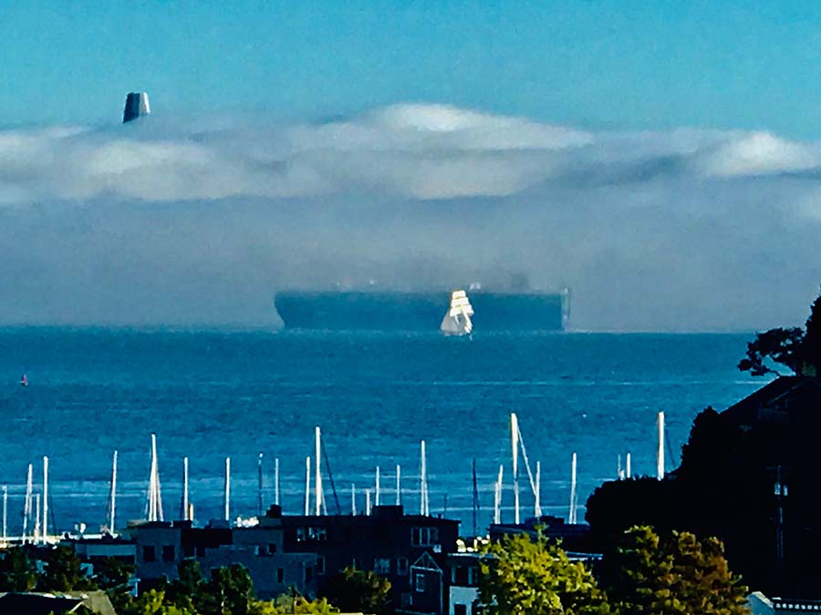 Image of a foggy San Francisco Bay