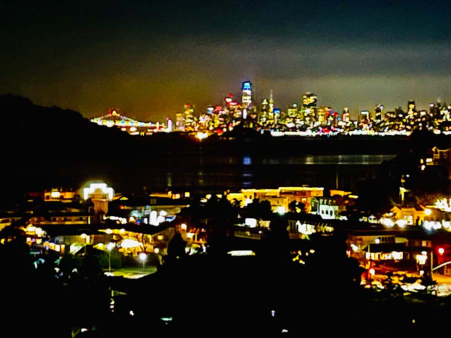 Image of Tiburon and San Francisco Bay at night