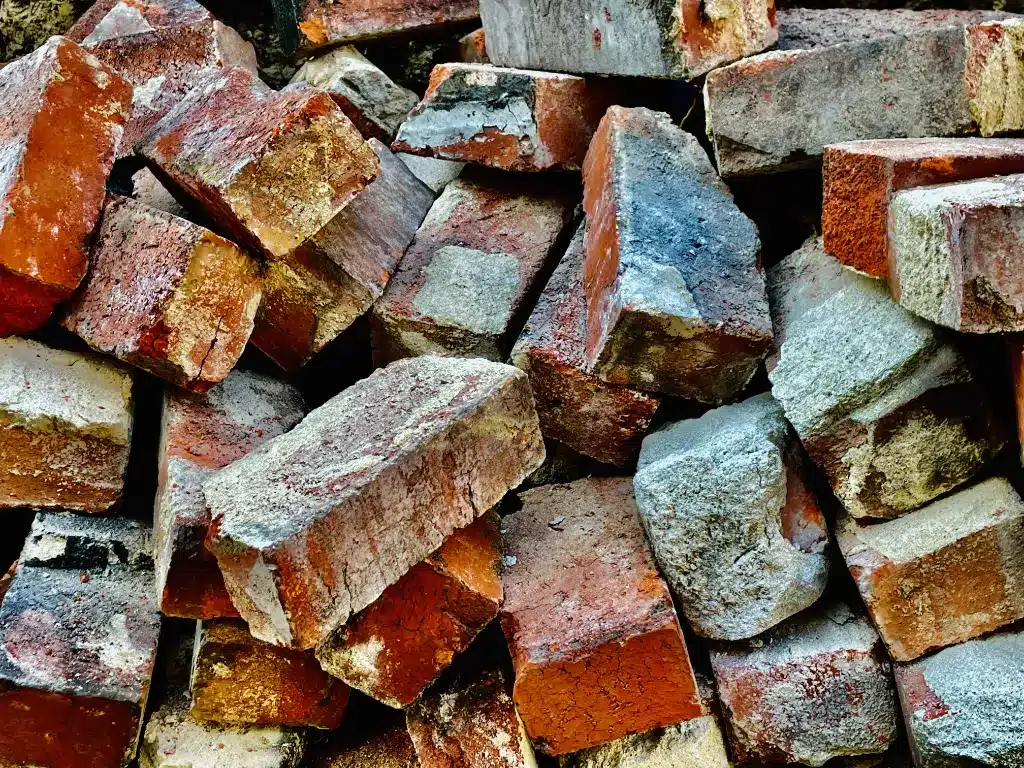 Pile of 100-year-old bricks