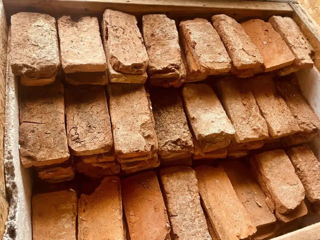 Crate of antique Belgium bricks